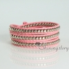 beaded leather wrap bracelets wristbands bracelets triple crystal layers bracelet design E