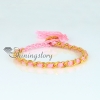 best friend friendship wrap bracelets cotton cord gold plated chain woven bracelet design A