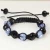 black alternating macrame crystal beads bracelets jewelry design D