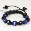 black alternating macrame crystal beads bracelets jewelry design F