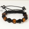 black alternating macrame crystal beads bracelets jewelry design G