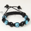 black alternating macrame crystal beads bracelets jewelry design H