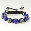 black diamond alternating macrame disco ball pave beads bracelets design B