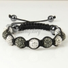 black diamond alternating macrame disco ball pave beads bracelets design C