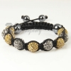 black diamond alternating macrame disco ball pave beads bracelets design D