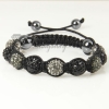 black diamond alternating macrame disco ball pave beads bracelets design E