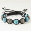 black diamond alternating macrame disco ball pave beads bracelets design F