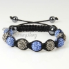 black diamond alternating macrame disco ball pave beads bracelets design A