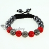 black diamond alternating macrame disco ball pave beads bracelets design D