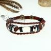 bone genuine leather wrap bracelets unisex design B