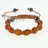 brown cord macrame disco glitter ball pave beads bracelets design B
