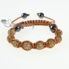 brown cord macrame disco glitter ball pave beads bracelets design A
