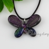 butterfly fancy color dichroic foil glass necklaces with pendants silver plated design B