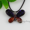 butterfly fancy color dichroic foil glass necklaces with pendants silver plated design A