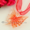 butterfly flower lampwork murano glass necklaces pendants jewelry red