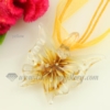 butterfly flower lampwork murano glass necklaces pendants jewelry yellow