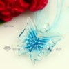 butterfly flower lampwork murano glass necklaces pendants jewelry light blue