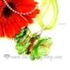 butterfly foil lampwork murano glass necklaces pendants jewelry green