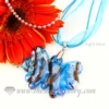 butterfly foil lampwork murano glass necklaces pendants jewelry light blue
