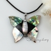 butterfly patchwork seawater rainbow abalone white oyster shell mother of pearl necklaces pendants design B