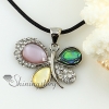 butterfly white oyster rainbow abalone pink oyster yellow oyster shell rhinestone pendant necklace design A