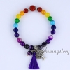 chakra bracelet with tassel 7 chakra balancing jewelry tree of life charm bracelets japa malas meditation beads design B