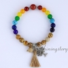 chakra bracelet with tassel 7 chakra balancing jewelry tree of life charm bracelets japa malas meditation beads design C