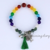chakra bracelet with tassel 7 chakra balancing jewelry tree of life charm bracelets japa malas meditation beads design D