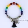 chakra bracelet with tassel 7 chakra balancing jewelry tree of life charm bracelets japa malas meditation beads design E
