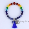 chakra bracelet with tassel 7 chakra balancing jewelry tree of life charm bracelets japa malas meditation beads design H