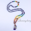 chakra necklace 108 mala bead necklace 7 chakra bead necklaces meditation spiritual yoga jewelry wholesale yoga necklaces design E