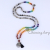 chakra necklace 108 mala bead necklace 7 chakra bead necklaces meditation spiritual yoga jewelry wholesale yoga necklaces design F