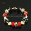 charms bracelets with murano glass crystal rhinestone beads black