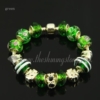 charms bracelets with murano glass crystal rhinestone beads green