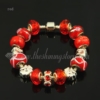 charms bracelets with murano glass crystal rhinestone beads red