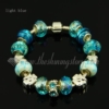 charms bracelets with murano glass crystal rhinestone beads light blue