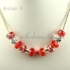 charms necklaces with european crystal large hole beads design A