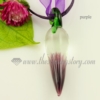 chili pepper flower lampwork murano glass necklaces pendants jewelry purple