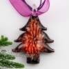 christmas tree flower inside murano glass neckalce pendants design B