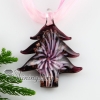 christmas tree flower inside murano glass neckalce pendants design D