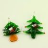 christmas tree lampwork murano glass necklaces pendants jewelry green