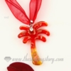 coconut tree lampwork murano glass necklaces pendants jewelry red