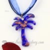 coconut tree lampwork murano glass necklaces pendants jewelry blue