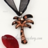 coconut tree lampwork murano glass necklaces pendants jewelry black
