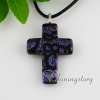 cross fancy color dichroic foil glass necklaces with pendants jewelry jewellry design B