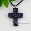 cross fancy color dichroic foil glass necklaces with pendants jewelry jewellry design C