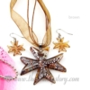 cross foil venetian murano glass pendants and earrings jewelry brown