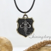 crossbones skull fleur de lis genuine leather metal necklaces with pendants design A