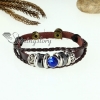 crystal charm genuine leather wrap bracelets unisex design A