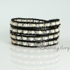 crystal freshwater pearl bracelets wristbands beaded leather wrap bracelets multi layer bracelets design A
